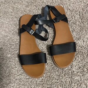 Black Leather Sandals